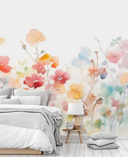 fargerikt blomstertapet veggmaleri fargerikt blomstertapet veggmaleri