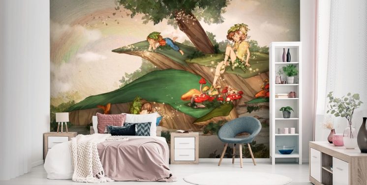 Barn i Fairy Forest Bakgrunn