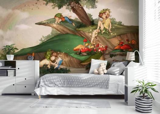 Kinderen in Fairy Forest Behang
