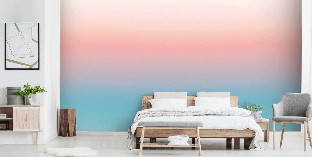 blue and pink ombre wallpaper mural called Coral Ombre