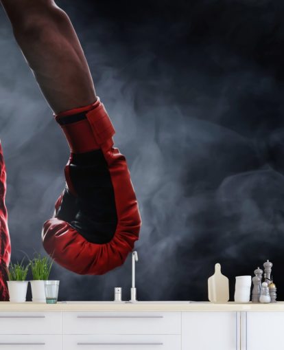 dark boxing wall mural called Ready to Fight for gyms dark boxing wall mural called Ready to Fight for gyms