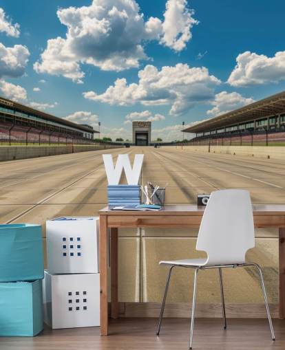 custom american motorsport wallpaper mural called Indianapolis Motor Speedway Gateway One for teen's bedroom custom american motorsport wallpaper mural called Indianapolis Motor Speedway Gateway One for teen's bedroom