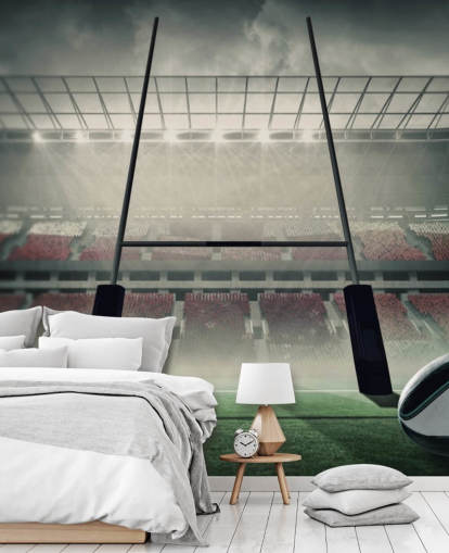 carta da parati murale personalizzata per il rugby chiamata Placing the Ball per la camera da letto o la palestra del bambino carta da parati murale personalizzata per il rugby chiamata Placing the Ball per la camera da letto o la palestra del bambino