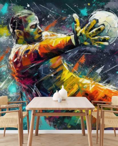 colorful football wall mural called Football Goalkeeper Illustration for children's bedrooms colorful football wall mural called Football Goalkeeper Illustration for children's bedrooms