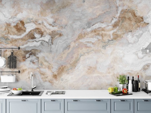grijze en witte marmeren muurschildering genaamd Grey and White Marble voor keukens, badkamers en eetkamers