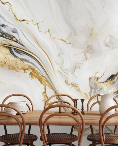 white, gold and black marble wallpaper mural called White, Gold and Black Ink Marble for bathrooms, dining rooms and kitchens white, gold and black marble wallpaper mural called White, Gold and Black Ink Marble for bathrooms, dining rooms and kitchens