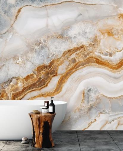 hvid og guld marmor tapet vægmaleri kaldet White Grey and Gold Swirls Marble til badeværelser, køkkener og spisestuer hvid og guld marmor tapet vægmaleri kaldet White Grey and Gold Swirls Marble til badeværelser, køkkener og spisestuer