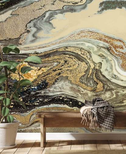 mural de papel pintado de mármol marrón dorado llamado Golden Brown Agate Marble de Lara Skinner para salas de estar y comedores mural de papel pintado de mármol marrón dorado llamado Golden Brown Agate Marble de Lara Skinner para salas de estar y comedores