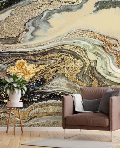 papier peint mural en marbre brun doré appelé Golden Brown Agate Marble par Lara Skinner pour les salons et les salles à manger papier peint mural en marbre brun doré appelé Golden Brown Agate Marble par Lara Skinner pour les salons et les salles à manger