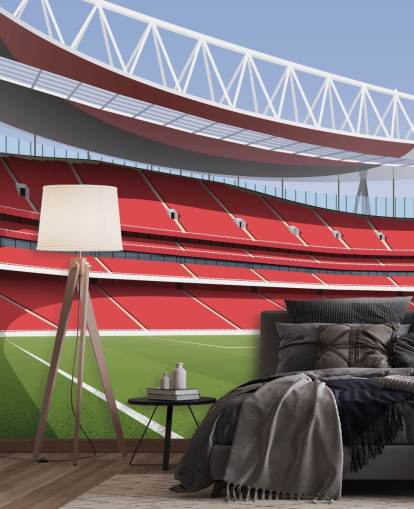 red and green football stadium wallpaper mural called Emirates Stadium by Matthew J I Wood Design & Illustration red and green football stadium wallpaper mural called Emirates Stadium by Matthew J I Wood Design & Illustration