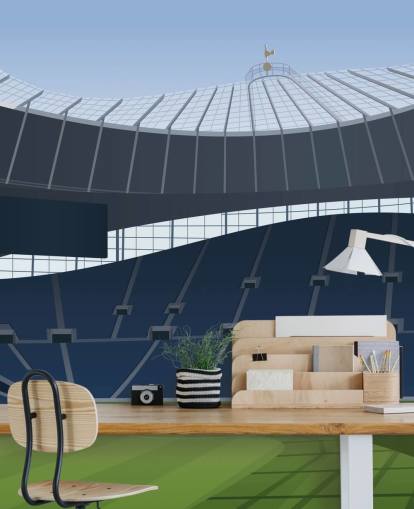 carta da parati blu e verde dello stadio di calcio chiamata Tottenham Hotspur Stadium Football Stadium di Matthew J I Wood Design & Illustration per camerette per bambini carta da parati blu e verde dello stadio di calcio chiamata Tottenham Hotspur Stadium Football Stadium di Matthew J I Wood Design & Illustration per camerette per bambini