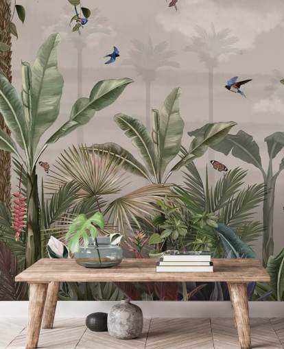 papier peint mural de la jungle intitulé A Day in the Jungle at Wallsauce pour les chambres et les couloirs papier peint mural de la jungle intitulé A Day in the Jungle at Wallsauce pour les chambres et les couloirs