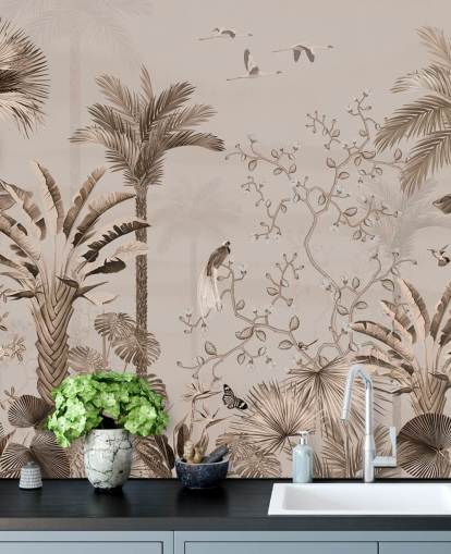 chinoiseries tapetmaleri kalt Chinoiserie Tropical Forest på Wallsauce chinoiseries tapetmaleri kalt Chinoiserie Tropical Forest på Wallsauce