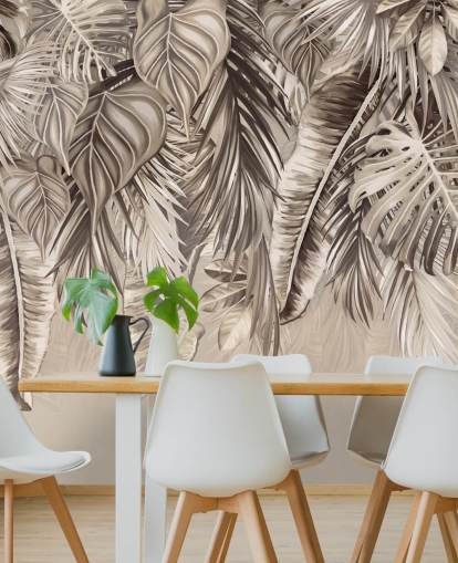 sepia palmer väggmålning kallad Hanging Tropical Palm Trees Sepia på Wallsauce för kök och badrum sepia palmer väggmålning kallad Hanging Tropical Palm Trees Sepia på Wallsauce för kök och badrum