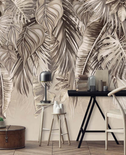 sepia palmer vægmaleri kaldet Hanging Tropical Palm Trees Sepia hos Wallsauce til køkkener og badeværelser sepia palmer vægmaleri kaldet Hanging Tropical Palm Trees Sepia hos Wallsauce til køkkener og badeværelser