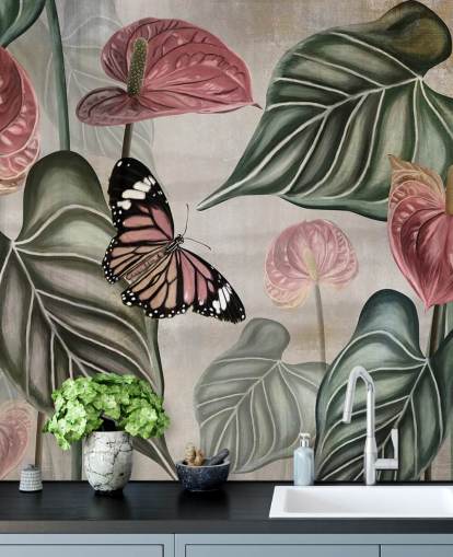 jungle butterfly wallpaper mural called Tropical Jungle Close Up at Wallsauce for bedrooms and living rooms jungle butterfly wallpaper mural called Tropical Jungle Close Up at Wallsauce for bedrooms and living rooms