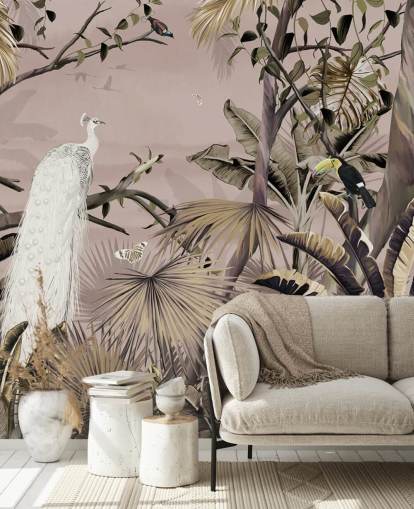white peacock wallpaper mural called Tropical White Peacock at Wallsauce for bedrooms, bathrooms and home offices white peacock wallpaper mural called Tropical White Peacock at Wallsauce for bedrooms, bathrooms and home offices