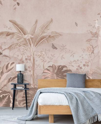 mural de papel de parede de pavão branco chamado Vintage Tropical White Peacock para quartos, salas de estar e banheiros mural de papel de parede de pavão branco chamado Vintage Tropical White Peacock para quartos, salas de estar e banheiros