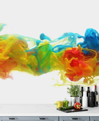 kleurrijke aanpasbare abstracte behangmuurschildering genaamd Colourful Ink in Water kleurrijke aanpasbare abstracte behangmuurschildering genaamd Colourful Ink in Water