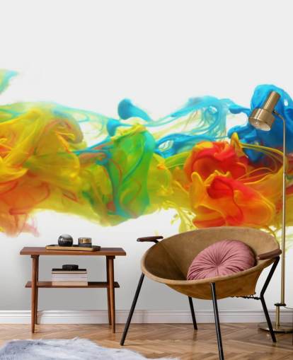 colourful customisable abstract wallpaper mural called Colourful Ink in Water colourful customisable abstract wallpaper mural called Colourful Ink in Water