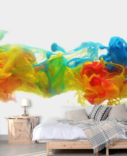 colorful customizable abstract wallpaper mural called Colorful Ink in Water colorful customizable abstract wallpaper mural called Colorful Ink in Water