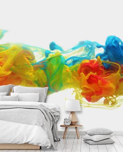 colourful customisable abstract wallpaper mural called Colourful Ink in Water colourful customisable abstract wallpaper mural called Colourful Ink in Water