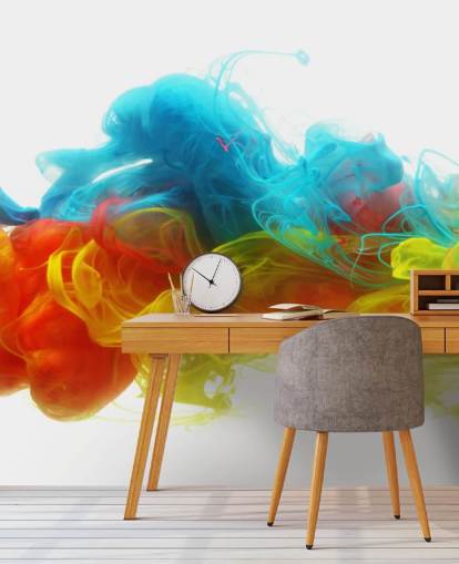 färgglad flytande tapetväggmålning kallad Clouds of Color för sovrum och vardagsrum färgglad flytande tapetväggmålning kallad Clouds of Color för sovrum och vardagsrum
