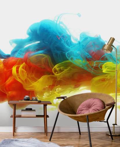 farverigt flydende tapetmaleri kaldet Clouds of Colour til soveværelser og stuer farverigt flydende tapetmaleri kaldet Clouds of Colour til soveværelser og stuer