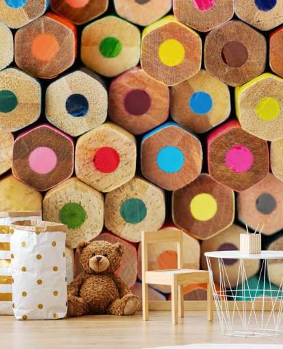 colourful kids pencil wallpaper mural called Pencil Pattern for nurseries, schools and kids bedrooms colourful kids pencil wallpaper mural called Pencil Pattern for nurseries, schools and kids bedrooms