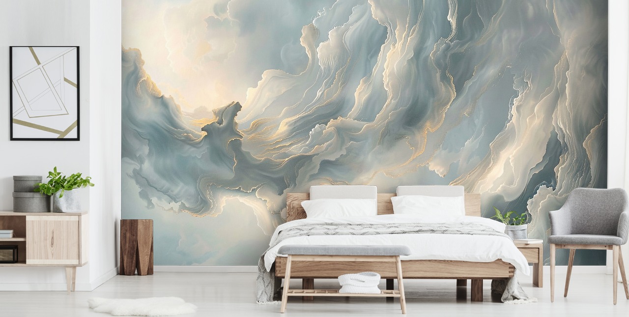 grå sky tapet vægmaleri kaldet Abstract Ash Grey Clouds til soveværelser og stuer grå sky tapet vægmaleri kaldet Abstract Ash Grey Clouds til soveværelser og stuer
