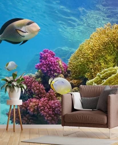 Mural Pez y coral colorido Mural Pez y coral colorido