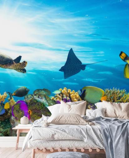 Farverige fisk og koral tapet Farverige fisk og koral tapet