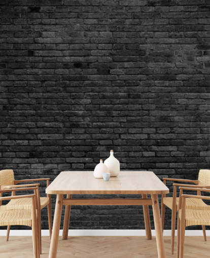 carta da parati murale in mattoni neri e grigi chiamata Black Painted Brick Wall per cucine, salotti e camere da letto carta da parati murale in mattoni neri e grigi chiamata Black Painted Brick Wall per cucine, salotti e camere da letto