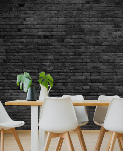 mural de papel de parede de tijolo preto e cinza chamado Black Painted Brick Wall para cozinhas, salas de estar e quartos mural de papel de parede de tijolo preto e cinza chamado Black Painted Brick Wall para cozinhas, salas de estar e quartos