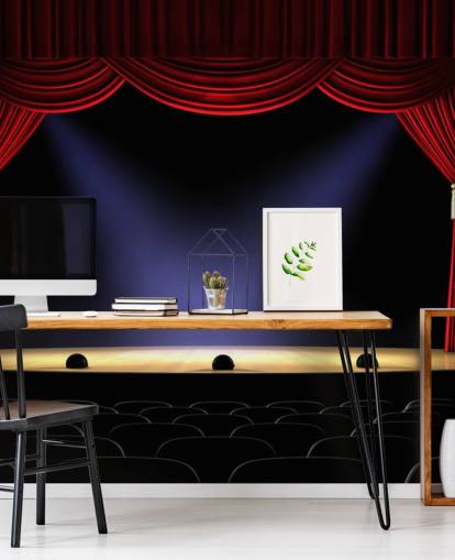 red curtains on a stage wall mural red curtains on a stage wall mural