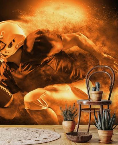 mural de parede sépia nfl chamado Running Back para quartos, academias e escolas infantis mural de parede sépia nfl chamado Running Back para quartos, academias e escolas infantis