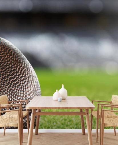 brunt og grønt amerikansk fotball veggmaleri kalt American Football Close-Up for tenåringssoverom og skoler brunt og grønt amerikansk fotball veggmaleri kalt American Football Close-Up for tenåringssoverom og skoler