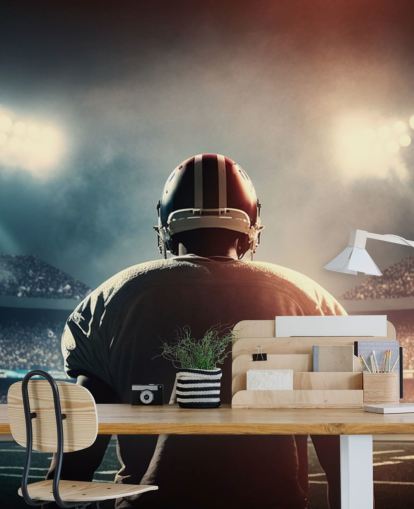 dark american football wallpaper mural called Pressure for teen bedrooms, colleges and man caves dark american football wallpaper mural called Pressure for teen bedrooms, colleges and man caves
