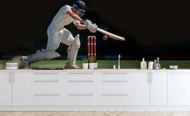 Cricket-Tapeten-Wandbild für Jugendzimmer und Sportvereine
