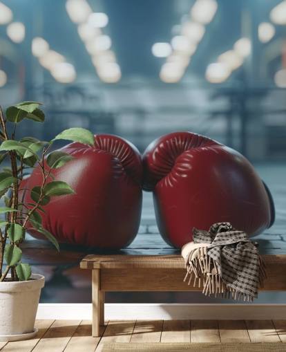 red and grey boxing wall mural called Boxing Gym for gyms and teen bedrooms red and grey boxing wall mural called Boxing Gym for gyms and teen bedrooms