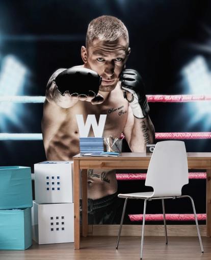 MMA-seinämaalaus nimeltä MMA Punch kuntosaleille MMA-seinämaalaus nimeltä MMA Punch kuntosaleille