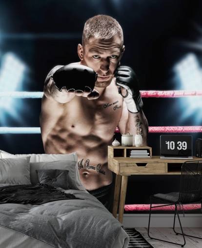 MMA väggmålning som heter MMA Punch för gym MMA väggmålning som heter MMA Punch för gym