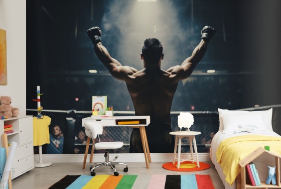 mma wallpaper mural called The Winning Moment for gyms, offices and workout spaces