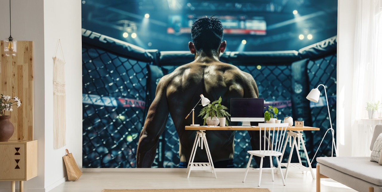 carta da parati mma chiamata UFC Fighter per palestre e spazi di allenamento