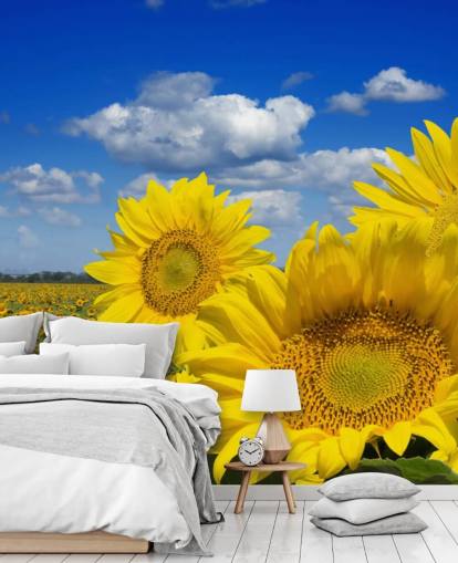 Carta da parati con girasoli gialli Carta da parati con girasoli gialli