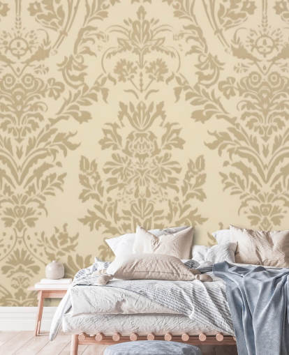 beige customisable pattern wallpaper called Beige Damask for bedrooms, living rooms and hallways beige customisable pattern wallpaper called Beige Damask for bedrooms, living rooms and hallways