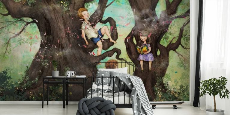 Fairy Tree In Mystic Forest Wall Mural Wallpaper