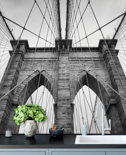 Brooklyn Bridge in Detail Wallpaper Mural Brooklyn Bridge in Detail Wallpaper Mural
