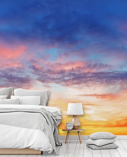 Décoration murale passionnée de coucher de soleil bleu et orange Décoration murale passionnée de coucher de soleil bleu et orange