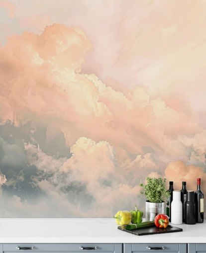peach cloud wallpaper mural called Abstract Peach Clouds for bedrooms, living rooms and bathrooms peach cloud wallpaper mural called Abstract Peach Clouds for bedrooms, living rooms and bathrooms
